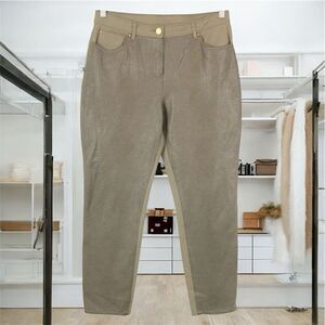 Chico's Tan Equestrian Style Alligator Embossed Pants/Leggings 6 (.5) Comfort